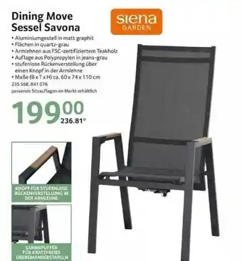 Selgros Dining Move Sessel Savona Angebot