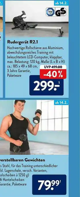 Aldi Nord Rudergerät R2.1 Angebot