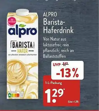 Aldi Nord Alpro Barista-haferdrink Angebot