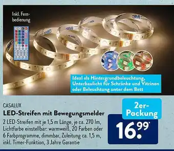 Aldi Süd Casalux Led-streifen Mit Bewegungsmelder Angebot