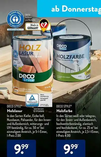 Aldi Süd Deco Style Holzlasur Holzfarbe Angebot