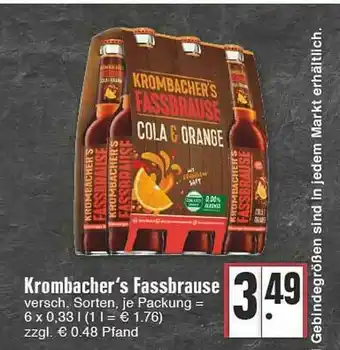 Edeka Krombacher's Fassbrause Angebot