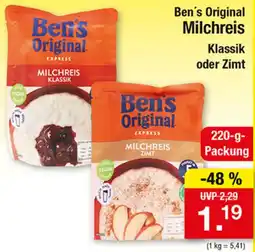 Zimmermann Ben's Original Milchreis Angebot