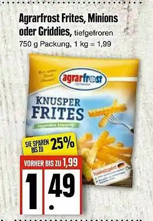 Edeka Agrarfrost Frites, Minions Oder Griddies Angebot