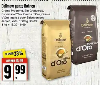 Edeka Dallmayr Ganze Bohnen Angebot