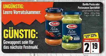 Edeka Barilla Pesto Oder Pastasauce Spezialität Angebot