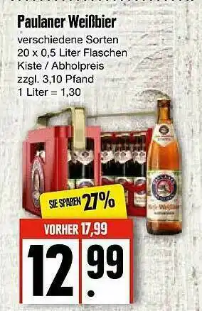 Edeka Paulaner Weißbier Angebot