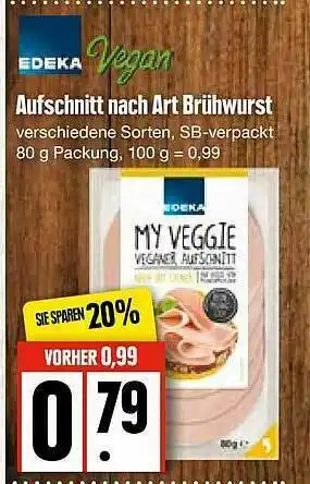 Edeka Edeka Vegan Aufschnitt Nach Art Brühwurst Angebot