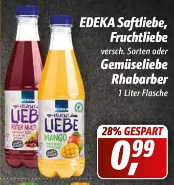 Simmel Edeka Saftliebe Fruchtliebe oder Gemüseliebe Rhabarber Angebot