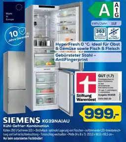 Euronics XXL SIEMENS KG39NAIAU Kühl-Gefrier-Kombination Angebot