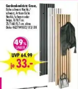 Möbel Boss Garderobenständer in Grau, Eiche schwarz / Eiche schwarz / Nachttisch / Nachttisch Angebot