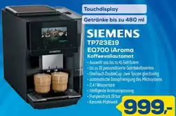 Euronics XXL SIEMENS TP723E19 EQ700 iAroma Kaffeenvollautomat Angebot