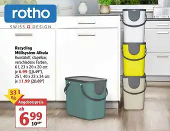 Globus Rotho Recycling Müllsystem Albula Angebot