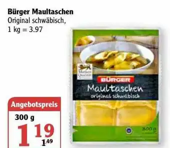 Globus Bürger Maultaschen Angebot