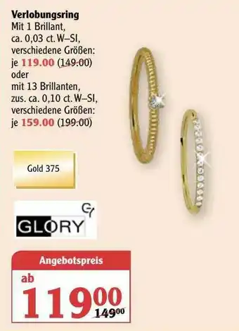 Globus Verlobungsring Glory Angebot