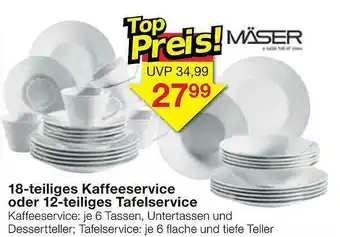 Jawoll 18-teiliges Kaffeeservice Oder 12-teiliges Tafelservice Angebot