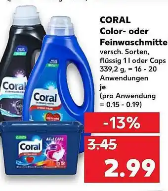 Kaufland Coral Color- Oder Feinwaschmittel Angebot