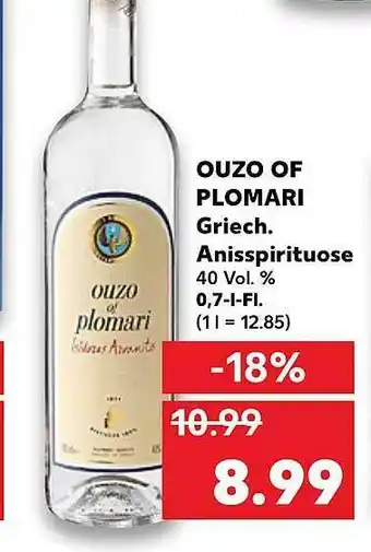 Kaufland Ouzo Of Plomari Griechische Anisspirituose Angebot