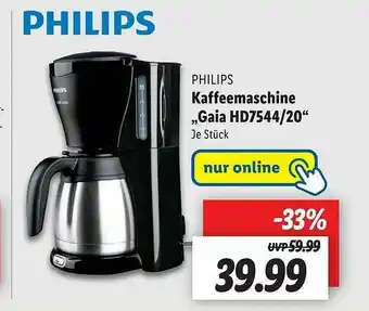 Lidl Philips Kaffeemaschine „gaia Hd7544-20“ Angebot