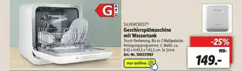 Lidl Silvercrest Geschirrspülmaschine Mit Wassertank Angebot