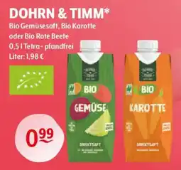 Getränke Hoffmann DOHRN & TIMM Bio Gemüsesaft, Bio Karotte oder Bio Rote Beete Angebot