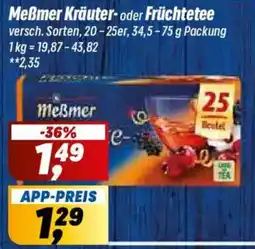 Simmel Meßmer Kräuter- oder Früchtetee Angebot