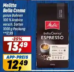 Simmel Melitta Bella Crema ganze Bohnen Angebot