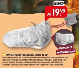Raiffeisen Markt HUNTER Hunde-Regenmantel „Huka To Go“ Angebot