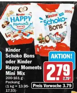 AEZ Kinder Schoko Bons oder Kinder Happy Moments Mini Mix Angebot