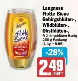 AEZ Langnese Flotte Biene Gebirgsblüten-, Wildblüten-, Obstblüten-, Frühlingsblüten Honig Angebot