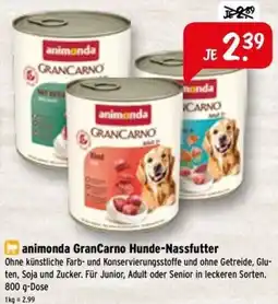 Raiffeisen Markt animonda GranCarno Hunde-Nassfutter Angebot