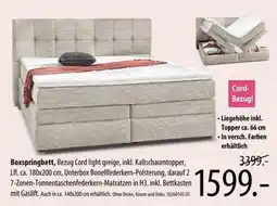 Franz Knuffmann Boxspringbett, Bezug Cord light greige Angebot