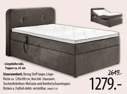 Franz Knuffmann Stauraumbett, Bezug Stoff taupe Angebot
