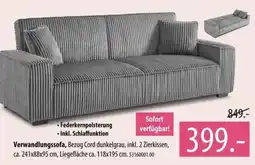 Franz Knuffmann Verwandlungssofa, Bezug Cord dunkelgrau Angebot