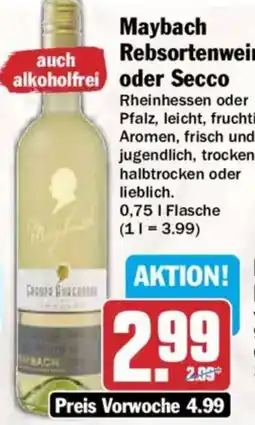AEZ Maybach Rebsortenwein oder Secco Angebot