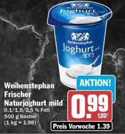 AEZ Weihenstephan Frischer Naturjoghurt mild Angebot
