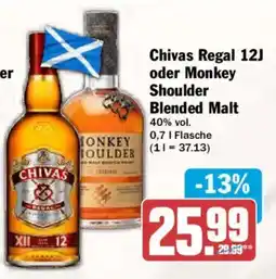 AEZ Chivas Regal 12J oder Monkey Shoulder Blended Malt Angebot