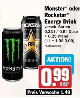 AEZ Monster* oder Rockstar* Energy Drink Angebot
