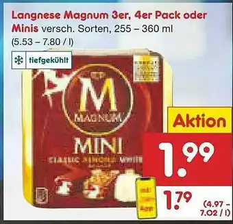 Netto Marken-Discount Langnese Magnum 3er 4er Pack Oder Minis Angebot