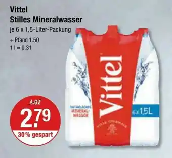 V Markt Vittel Stilles Mineralwasser je 6*1.5L Angebot