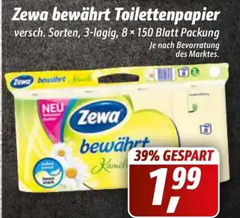 Simmel Zewa bewährt Toilettenpapier Angebot