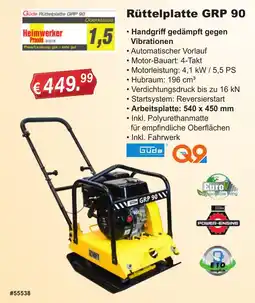 Stabilo Fachmarkt Rüttelplatte Gude GRP 90 Angebot