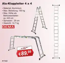Stabilo Fachmarkt Alu-Klappleiter 4 x 4 DEMA Angebot