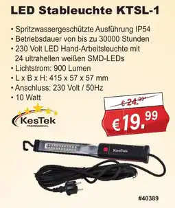 Stabilo Fachmarkt LED Stableuchte KTSL-1 KesTek Angebot
