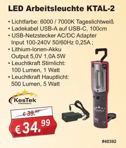 Stabilo Fachmarkt LED Arbeitsleuchte KTAL-2 KesTek Angebot