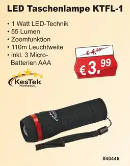 Stabilo Fachmarkt LED Taschenlampe KTFL-1 KesTek Angebot