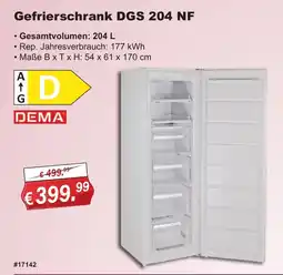 Stabilo Fachmarkt Gefrierschrank DGS 204 NF DEMA Angebot