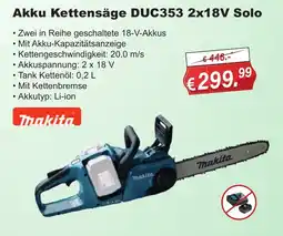 Stabilo Fachmarkt Akku Kettensäge DUC353 2x18V Solo Makita Angebot