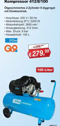 Stabilo Fachmarkt Güde Kompressor 412/8/100 Angebot