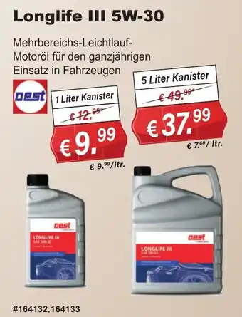 Stabilo Fachmarkt Longlife III 5W-30 Angebot
